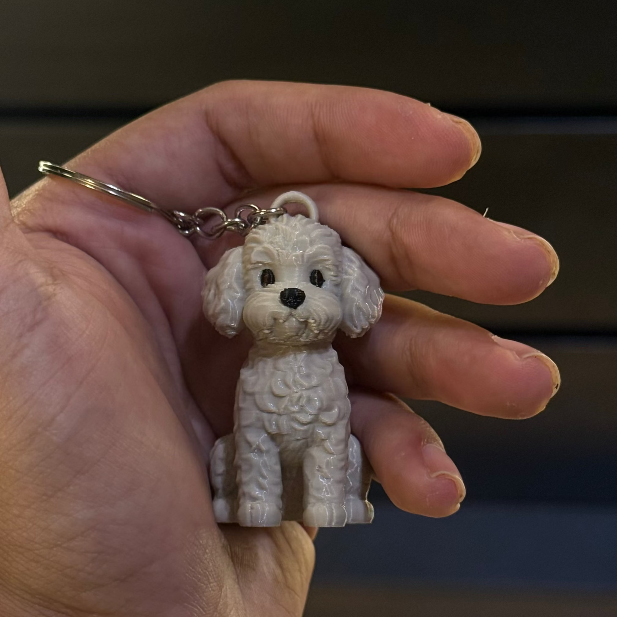 Maltese dog keychain