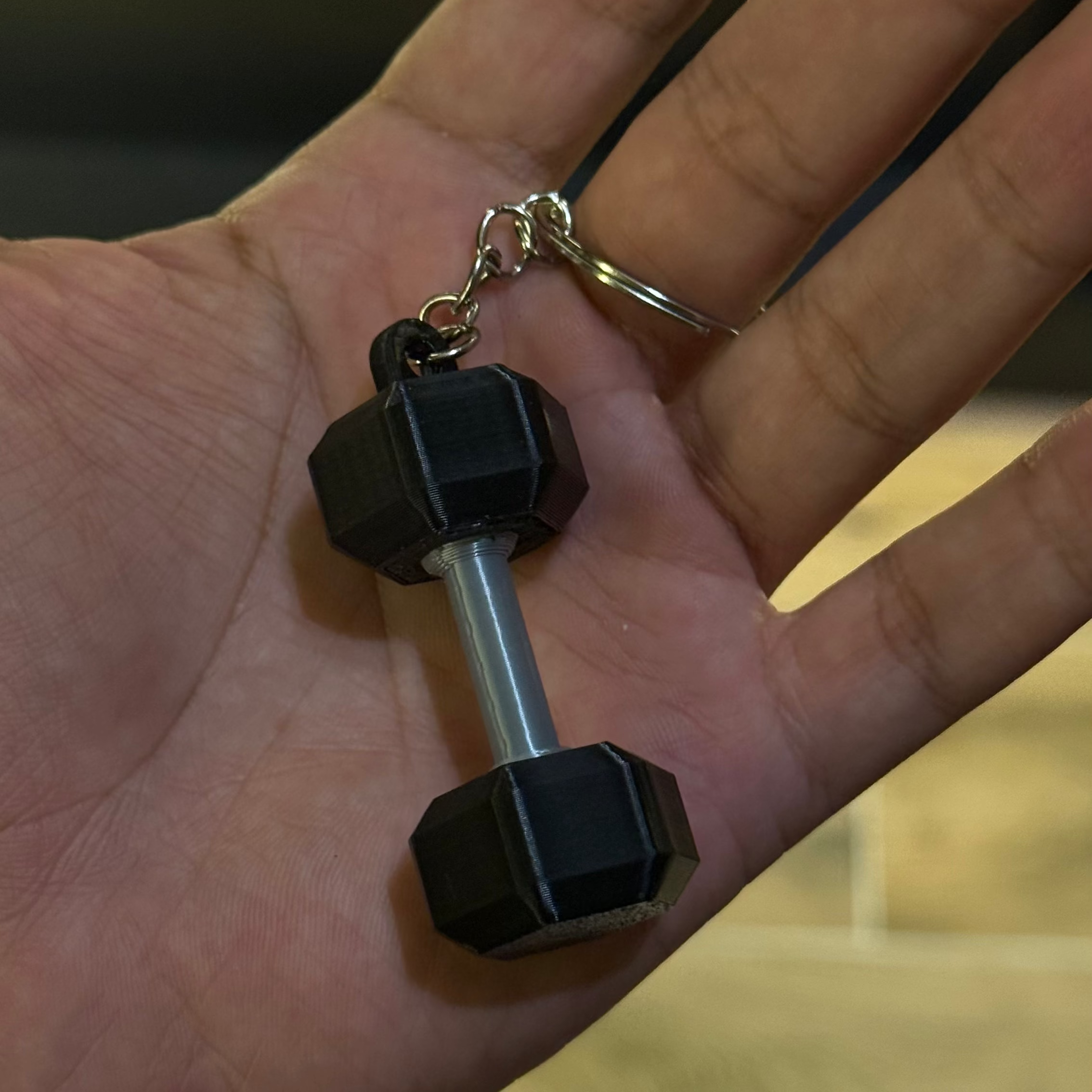 dumbbell keychain