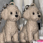 Maltese dog keychain